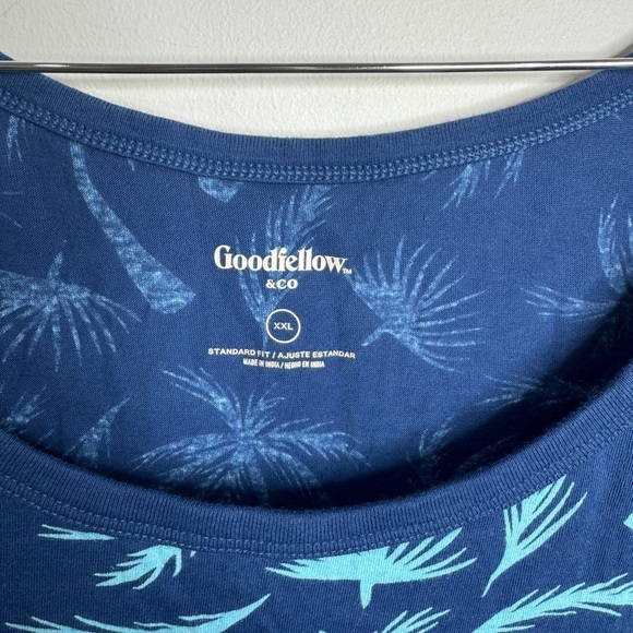 Goodfellow & Co. Blue Palm Tree Tropical Men's Tank Top (XXL) - Picture 5 of 7